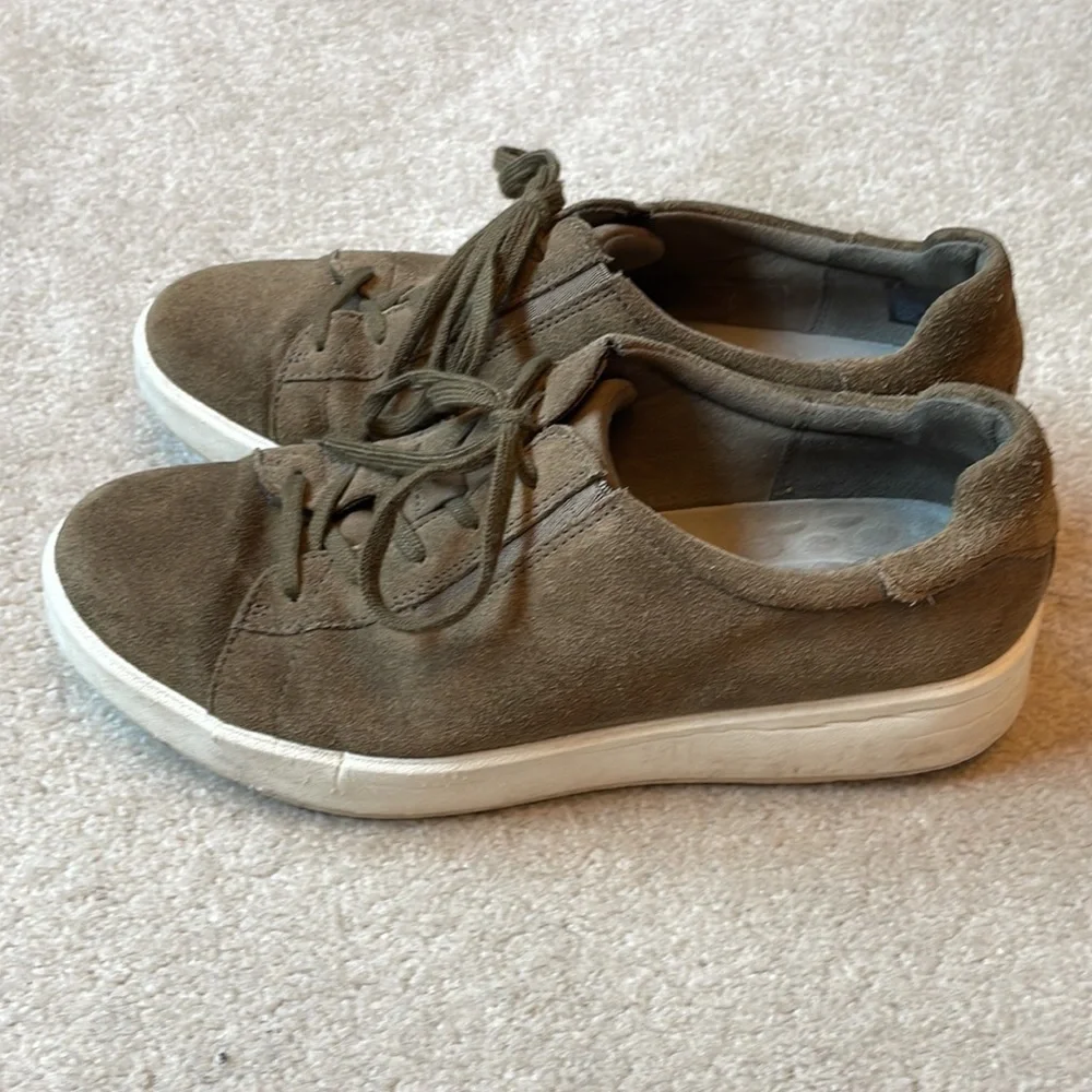 Clarks brown suede sneakers